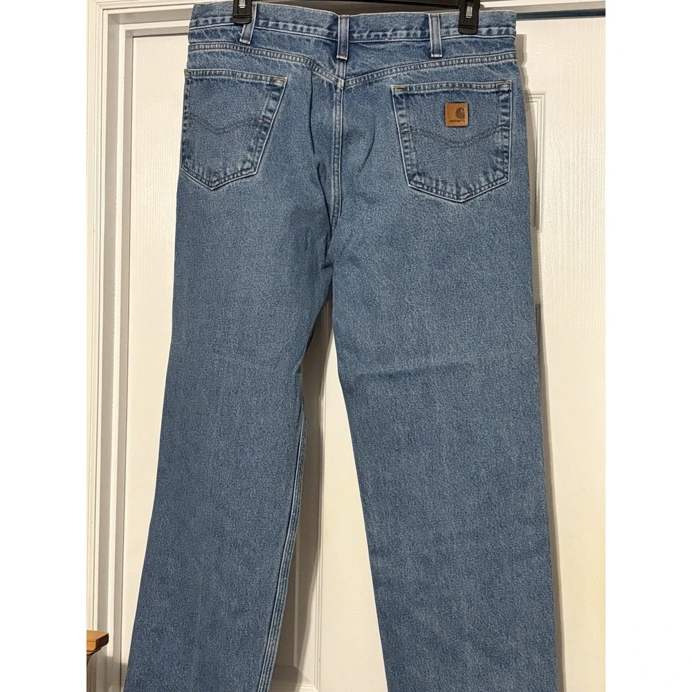 Men's Carhartt Jeans, Medium Wash Denim, Men's Jeans Size 38x32, 38 waist pants